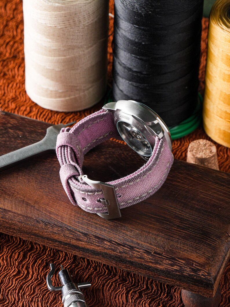 Aubergine Canvas Watch Strap
