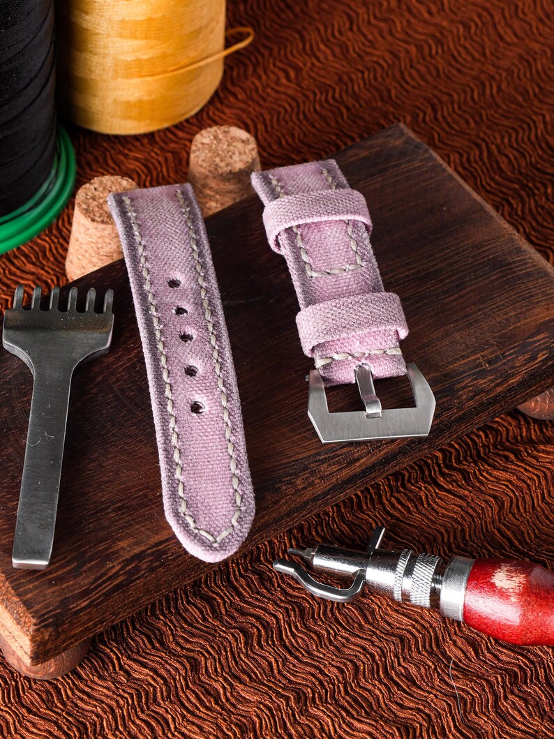 Aubergine Canvas Watch Strap