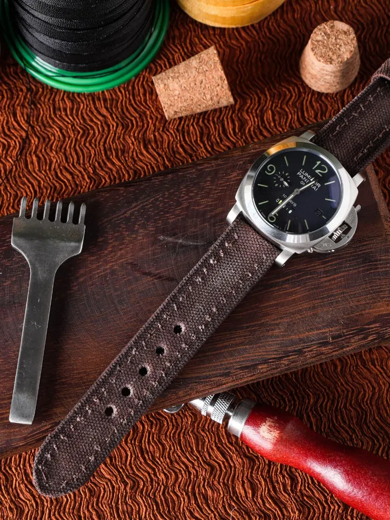 Brown Rolled Leather Watch Strap