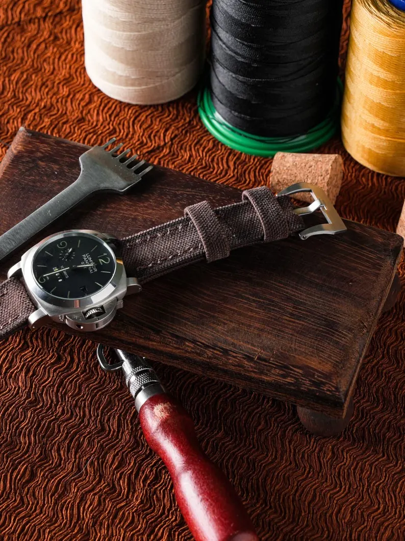 Brown Rolled Leather Watch Strap