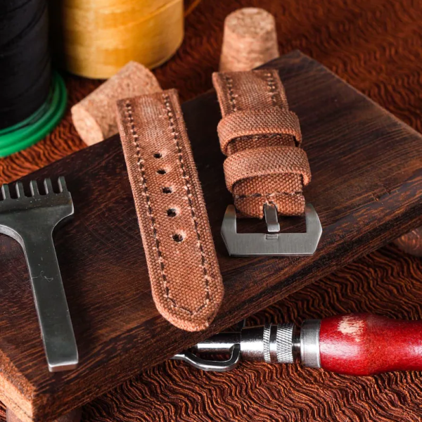 Orange Leather Watch Strap