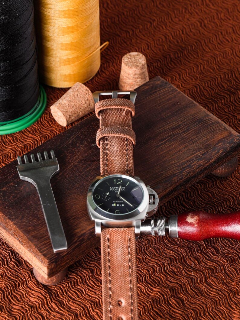 Orange Leather Watch Strap