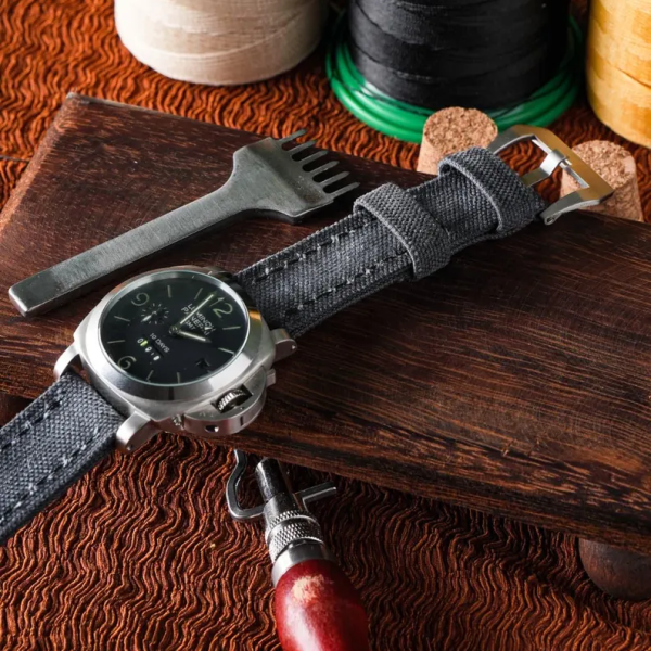 Ash Grey Rolled Leather Watch Strap