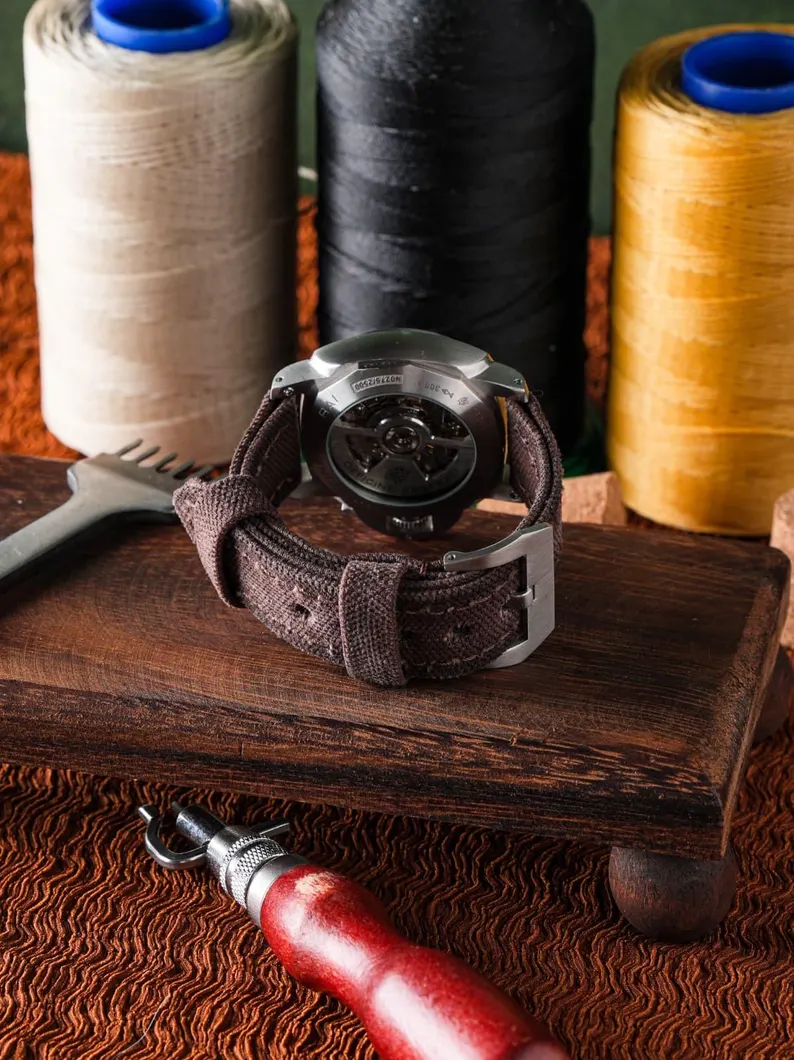 Brown Rolled Leather Watch Strap