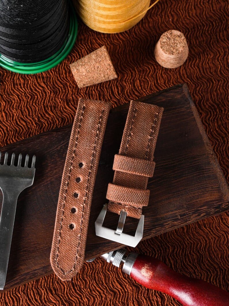 Orange Leather Watch Strap