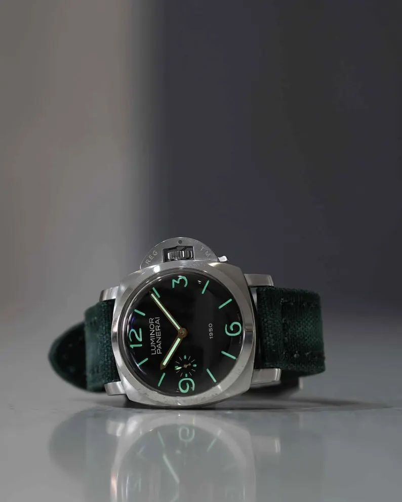Dark Forest Green Canvas Watch Strap