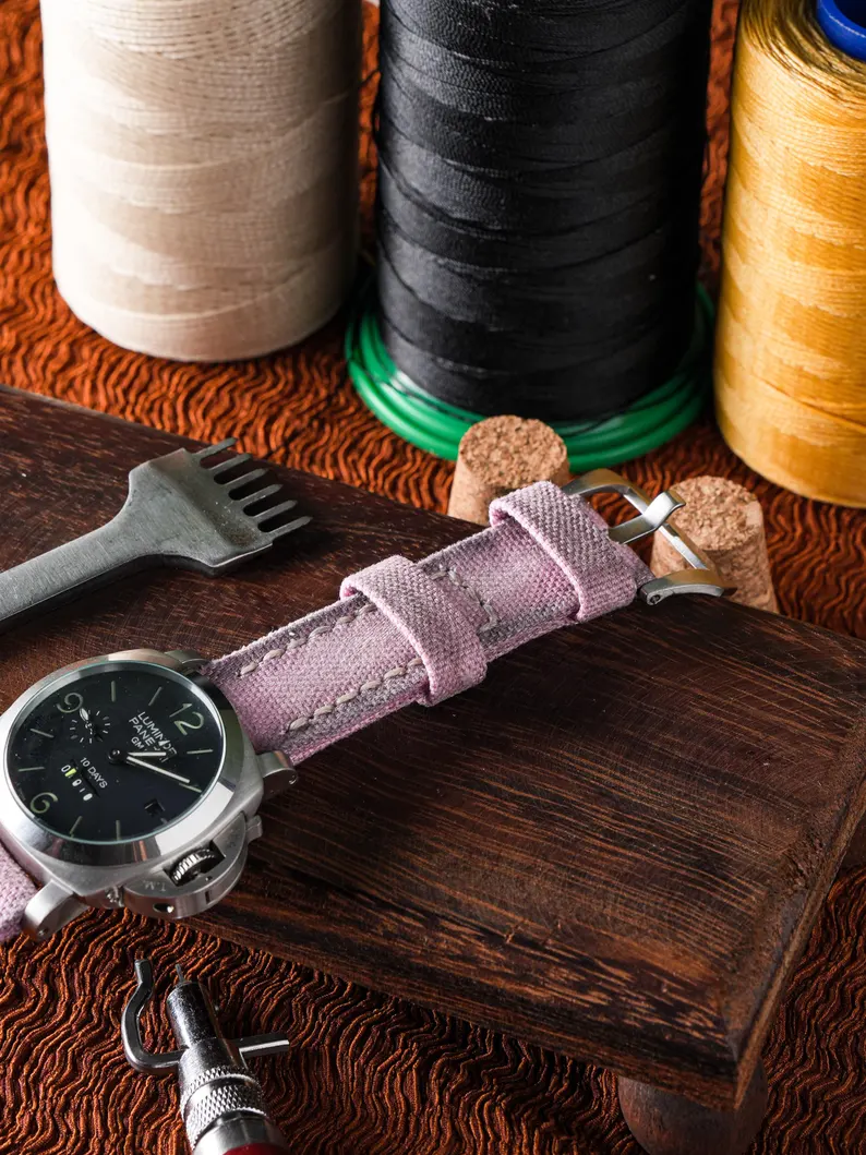 Aubergine Canvas Watch Strap