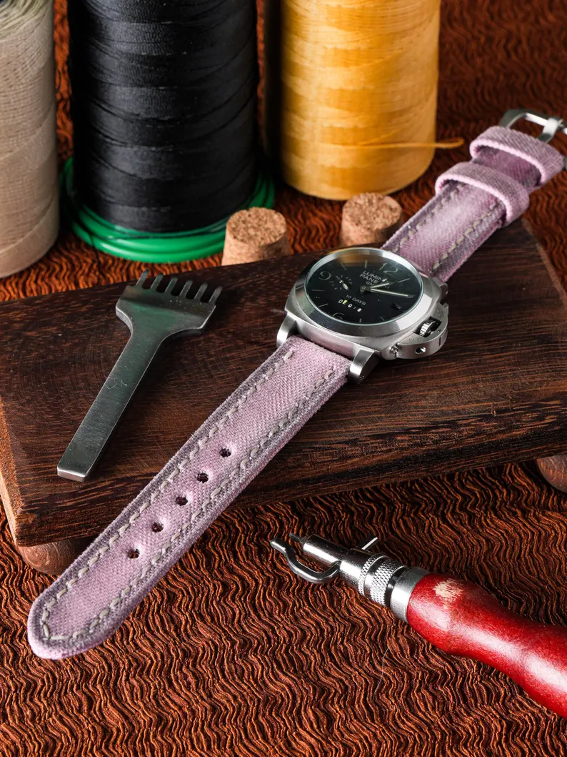 Aubergine Canvas Watch Strap