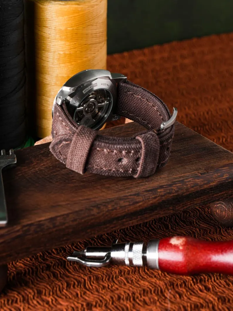 Brown Rolled Leather Watch Strap