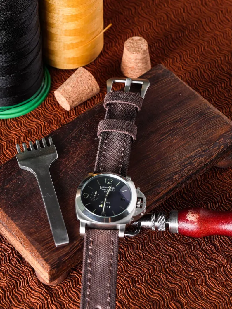 Brown Rolled Leather Watch Strap