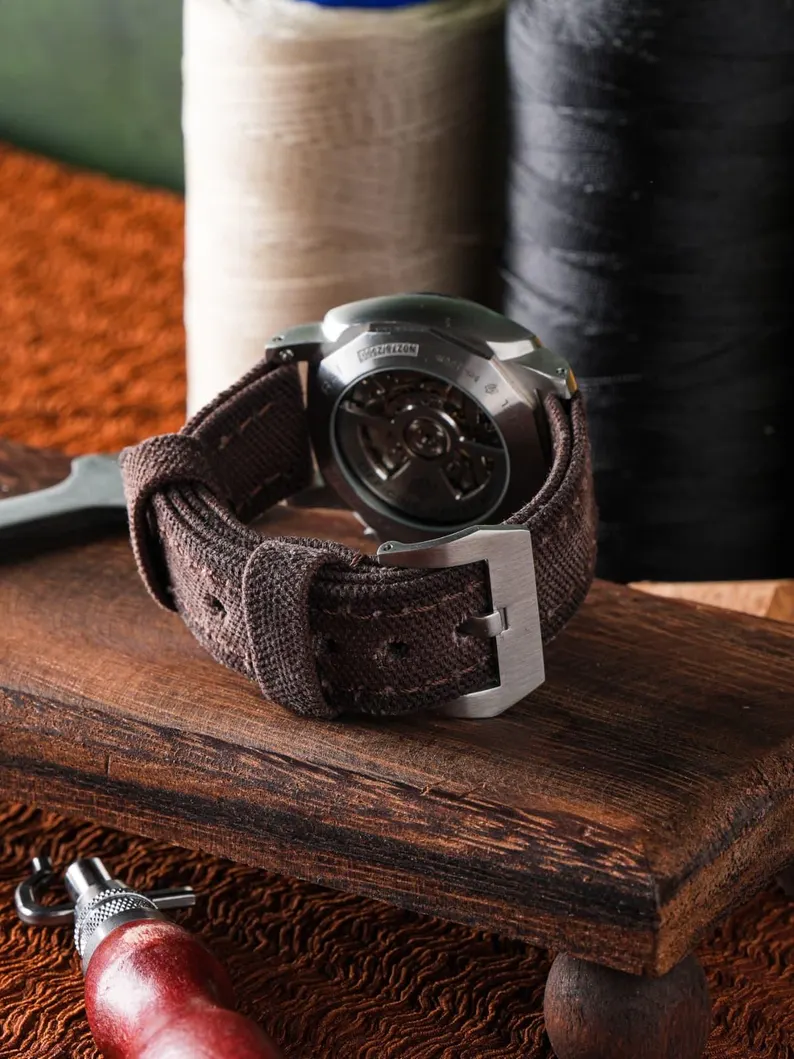 Brown Rolled Leather Watch Strap