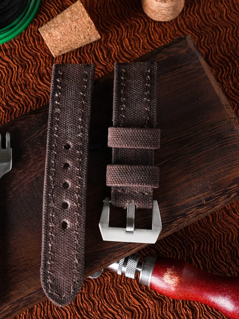 Brown Rolled Leather Watch Strap