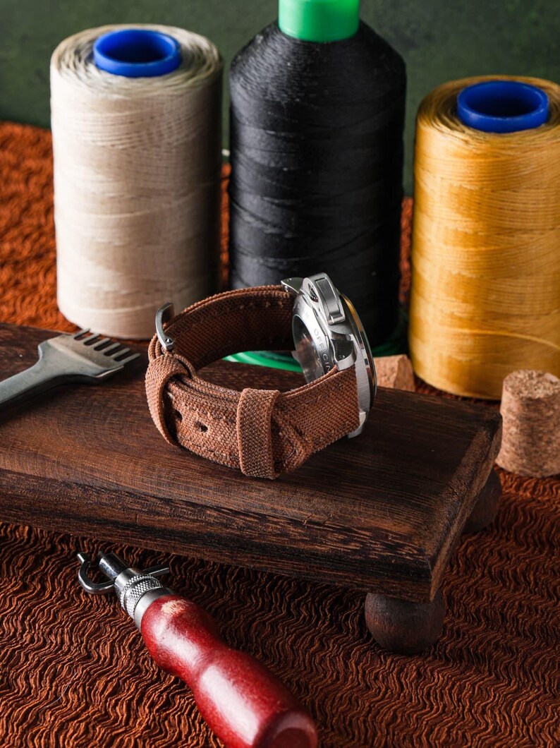 Orange Leather Watch Strap