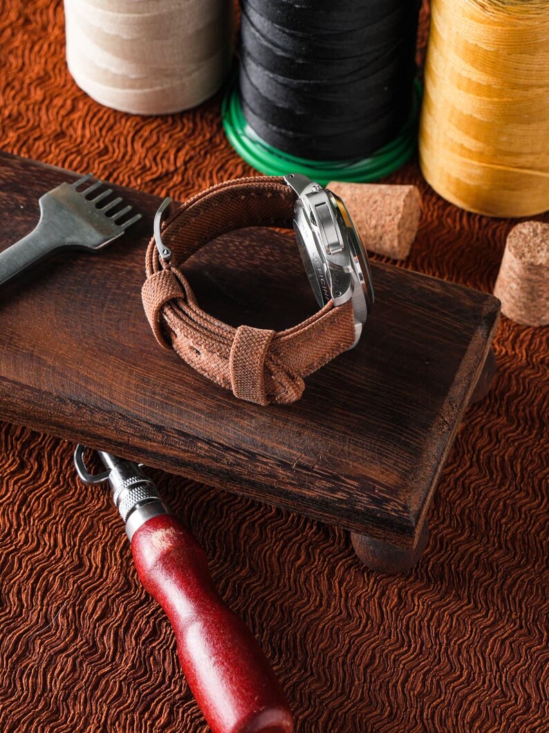 Orange Leather Watch Strap