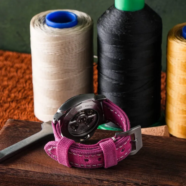 Pink Canvas Watch Strap