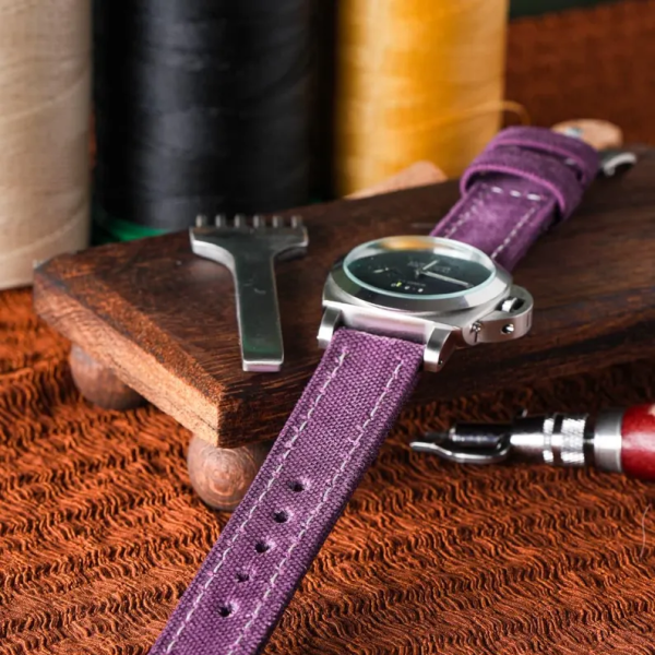 Purple Canvas Watch Strap