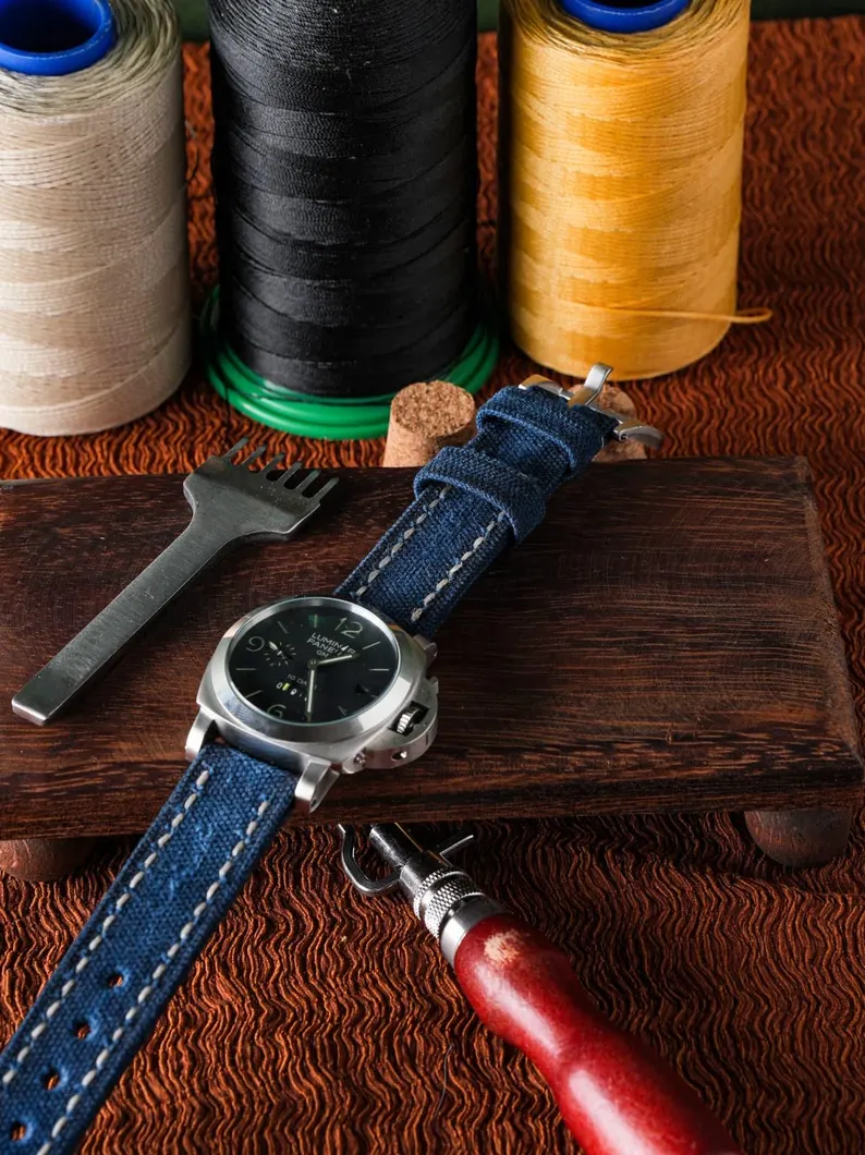 Navy Blue Canvas Watch Strap