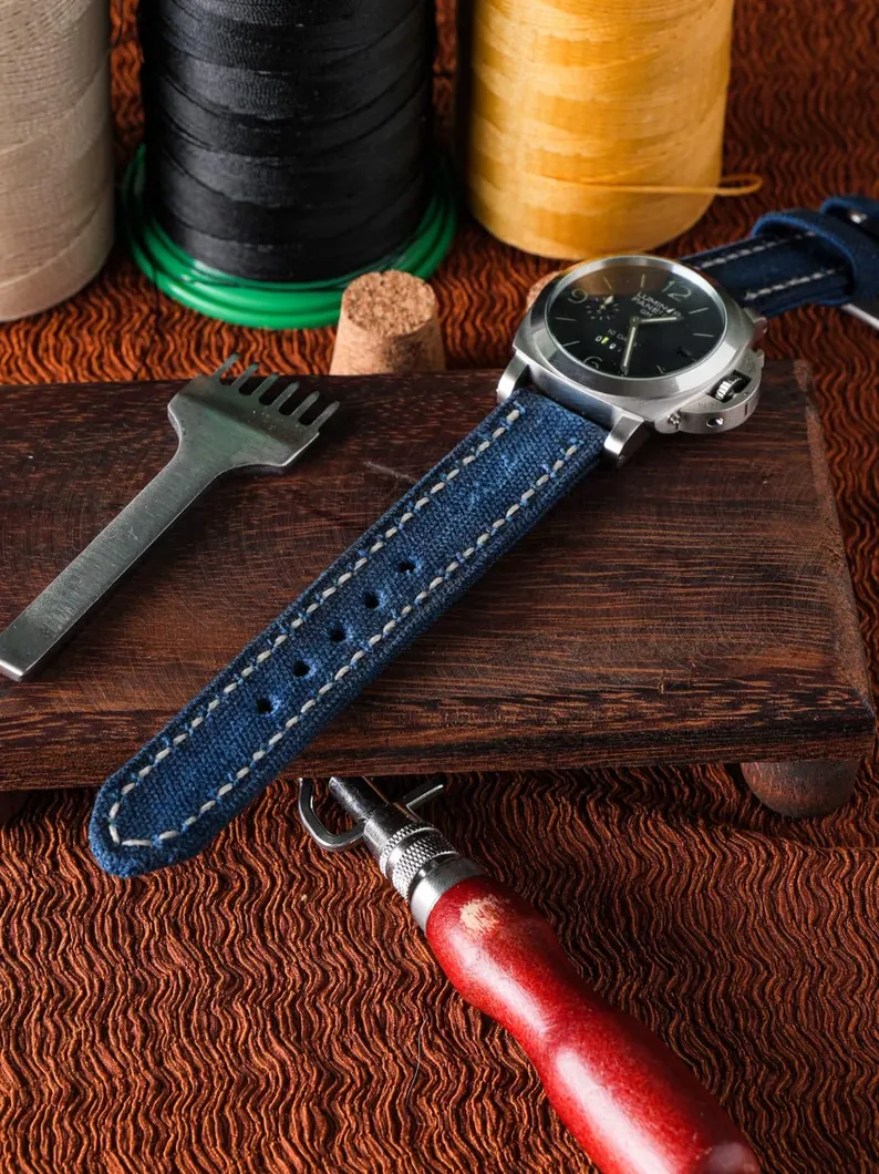 Navy Blue Canvas Watch Strap