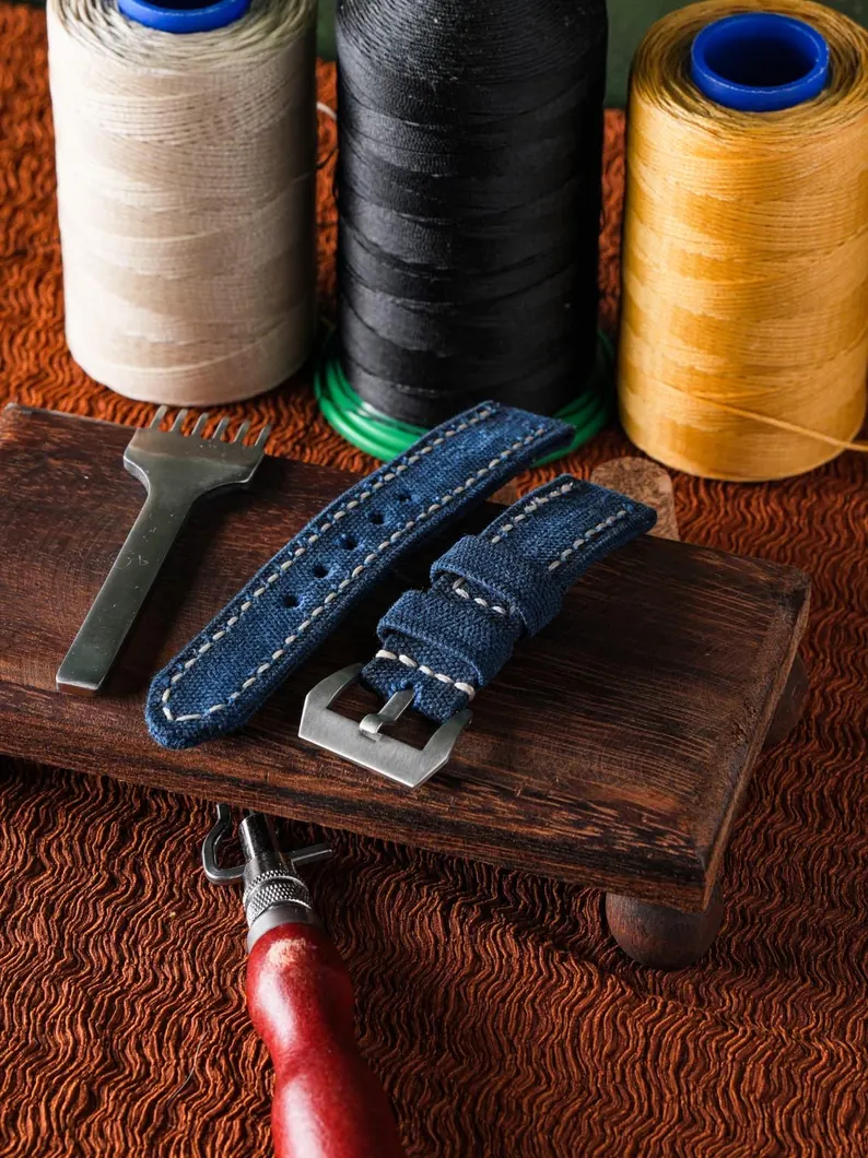 Navy Blue Canvas Watch Strap