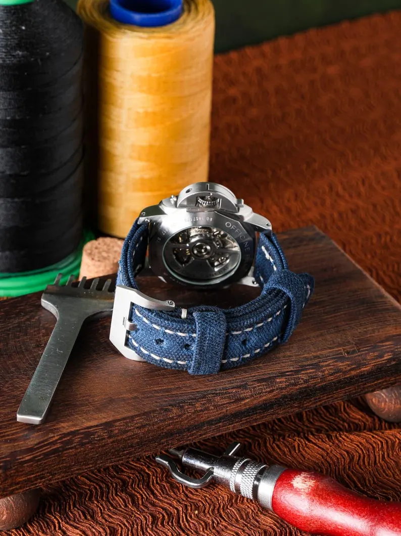Navy Blue Canvas Watch Strap