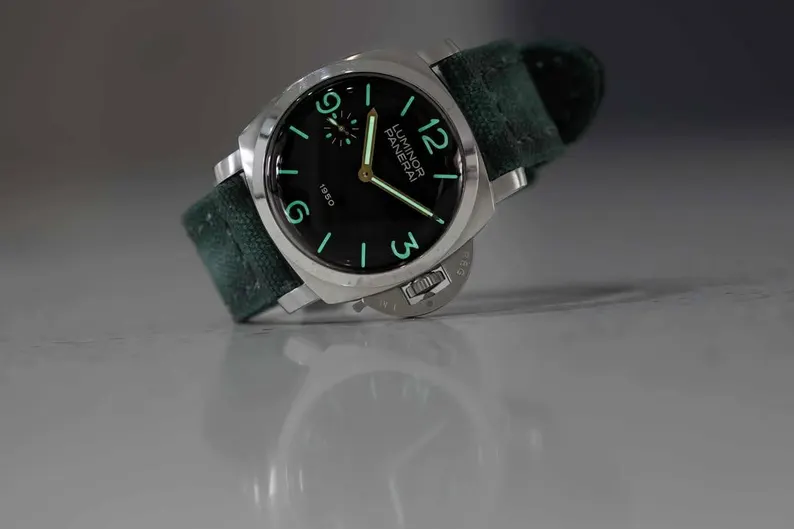 Dark Forest Green Canvas Watch Strap