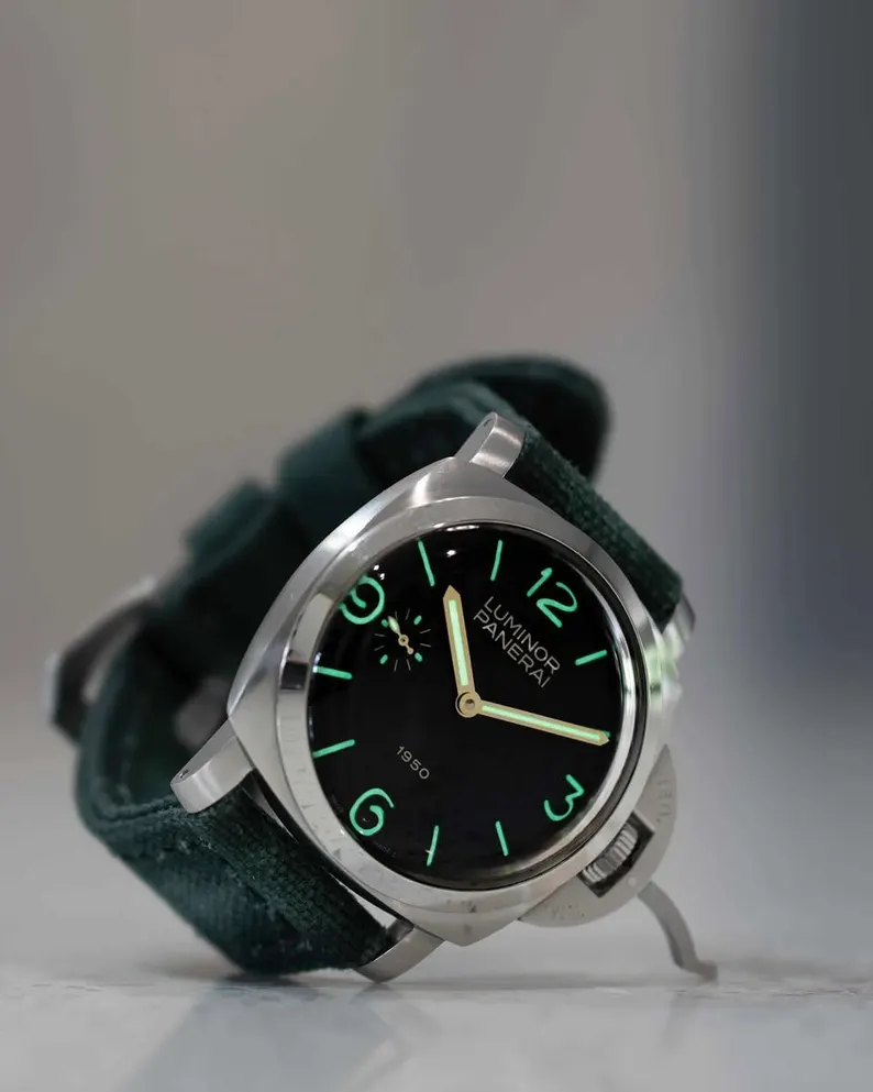 Dark Forest Green Canvas Watch Strap