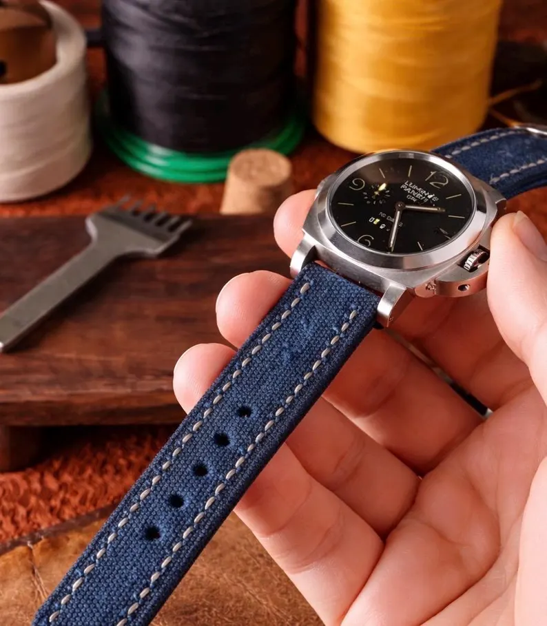 Navy Blue Canvas Watch Strap